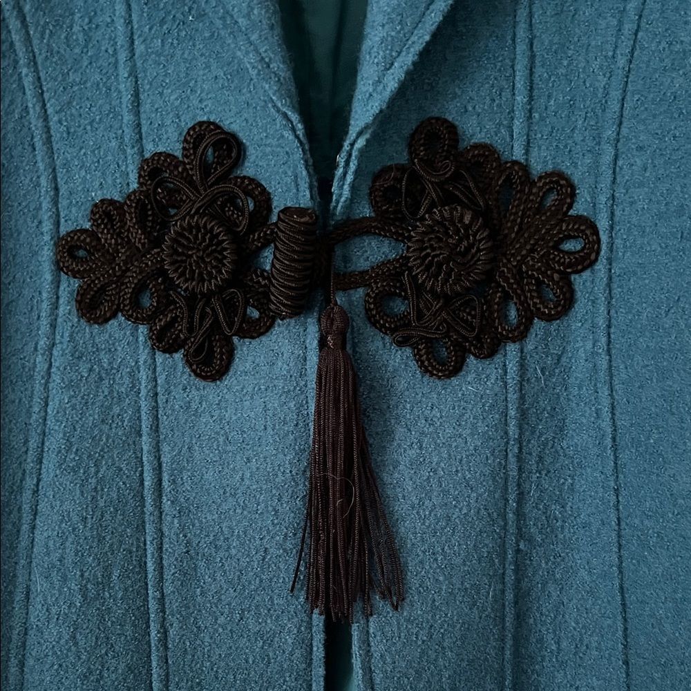 NWT Soft Surroundings Plaza Boiled Wool Coat Jacket Teal In Size S - Picture 5 of 16